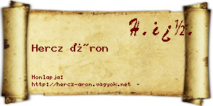 Hercz Áron névjegykártya